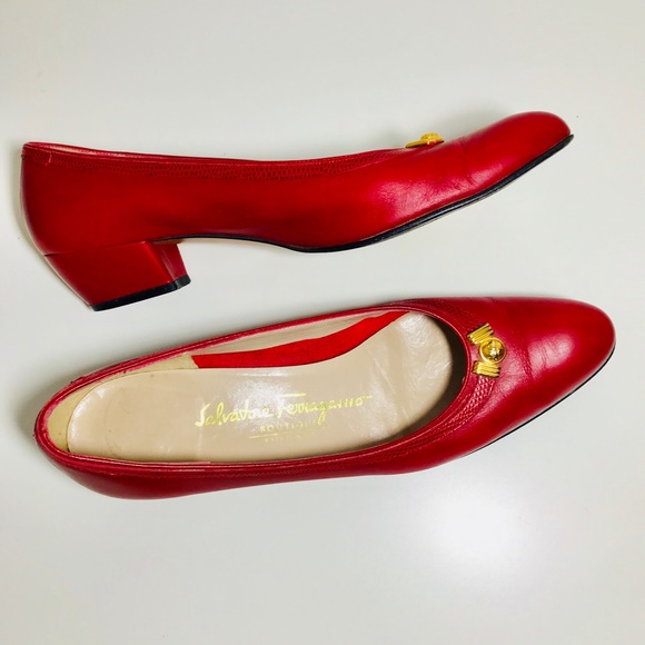 Salvatore Ferragamo Shoes - Salvatore ferragamo boutique red vintage heels